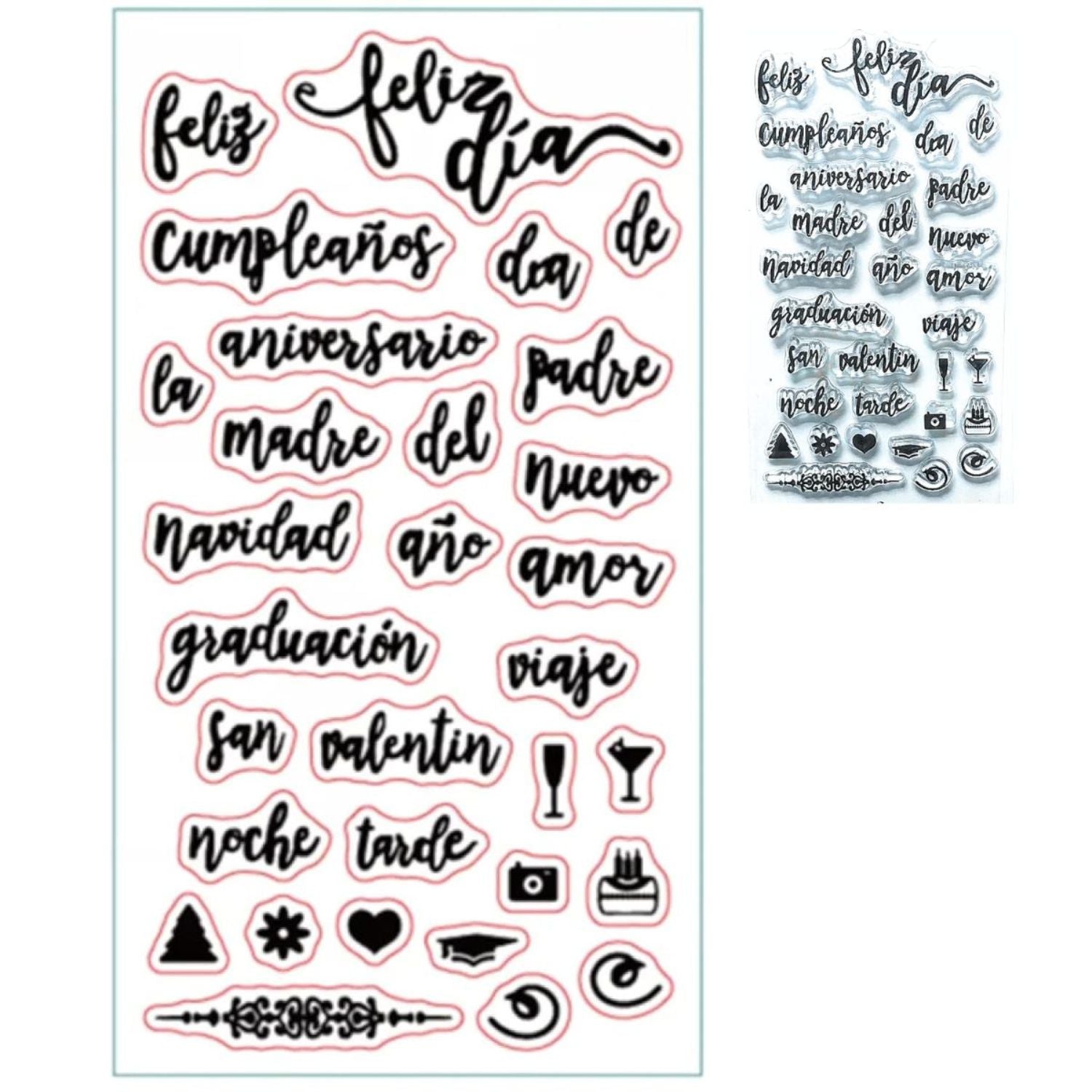 Set De Sellos Feliz Día &amp; Celebraciones Sellos Hobbees