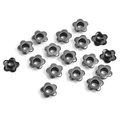 25 Ojillos De Flor Acero Negro 5mm Adornos / Embellishments Hobbees