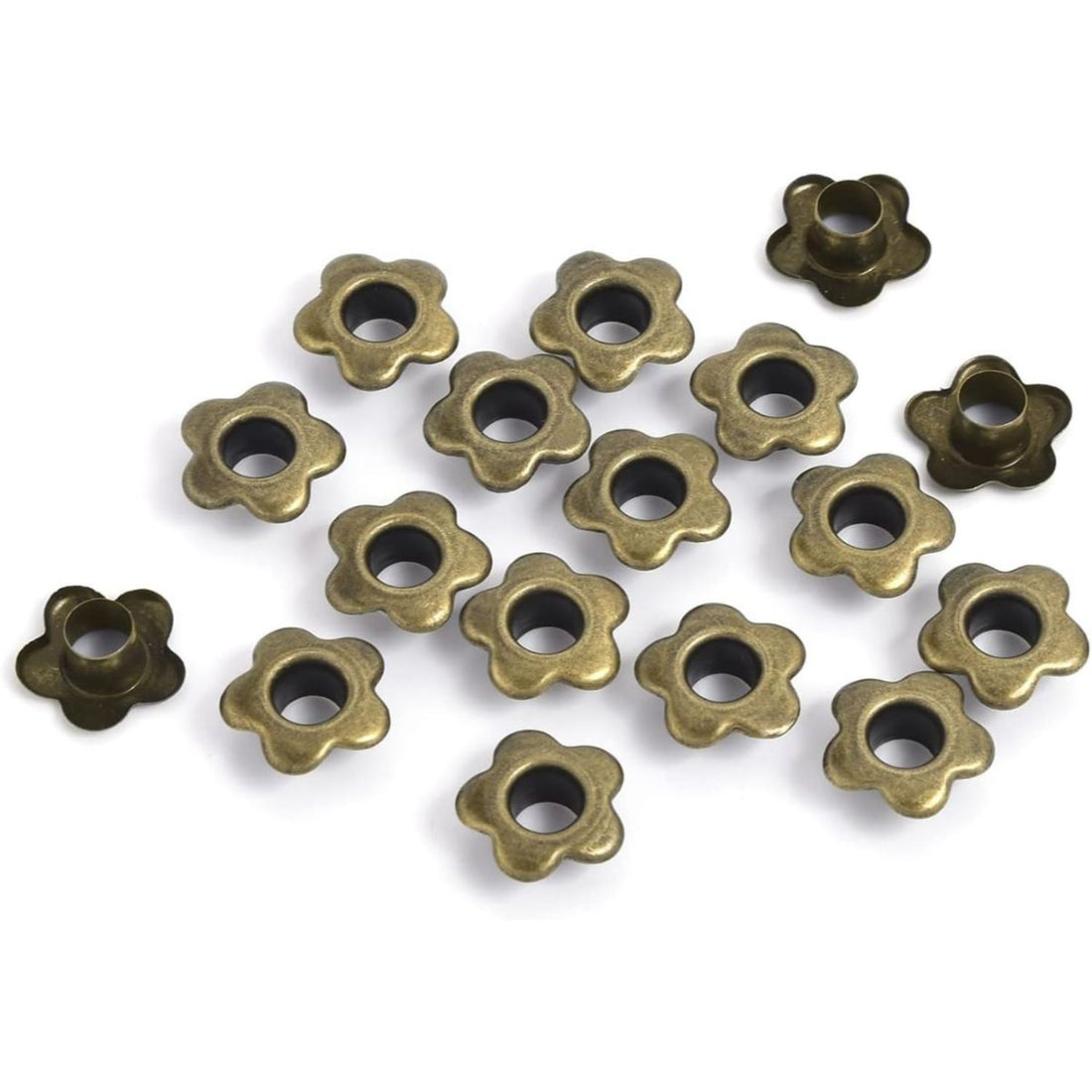 25 Ojillos De Flor Acero Bronce 5mm Adornos / Embellishments Hobbees
