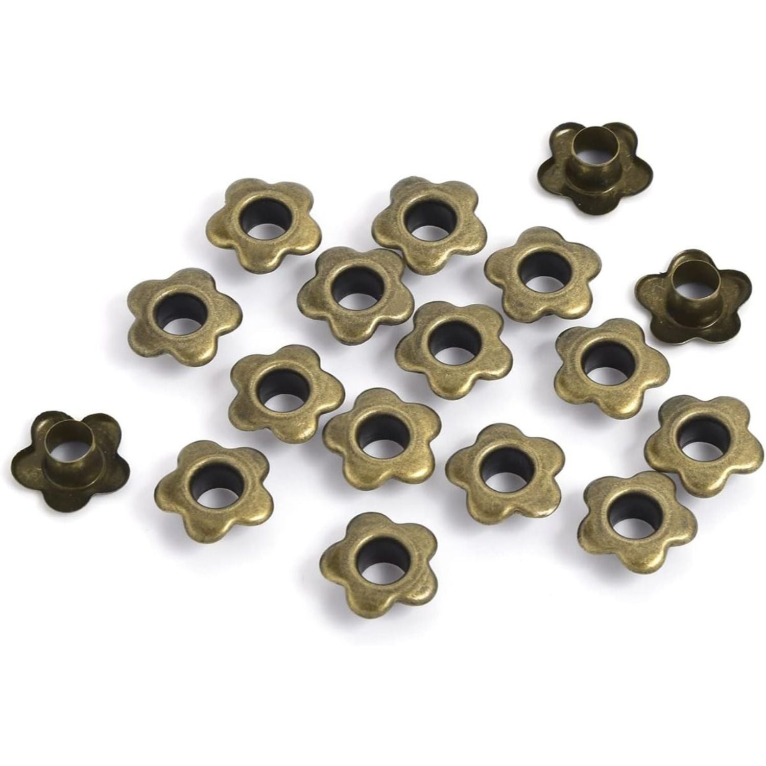 25 Ojillos De Flor Acero Bronce 5mm Adornos / Embellishments Hobbees