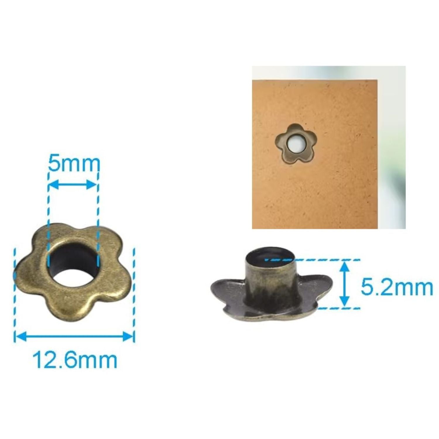 25 Ojillos De Flor Acero Bronce 5mm Adornos / Embellishments Hobbees