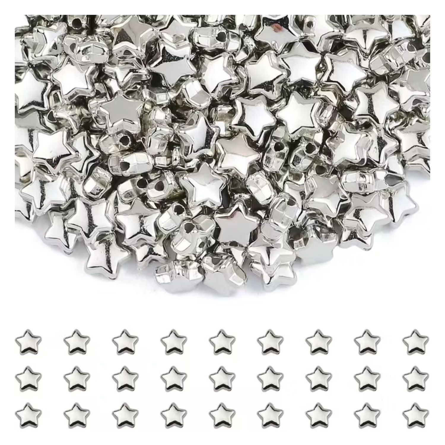 50 Cuentas Estrellas Para Charms Y Joyeria Accesorios Hobbees