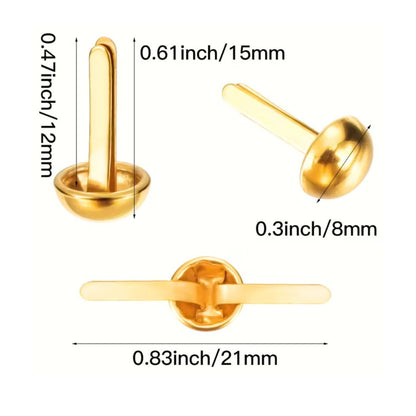 25 Brads Dorados Adornos / Embellishments Hobbees