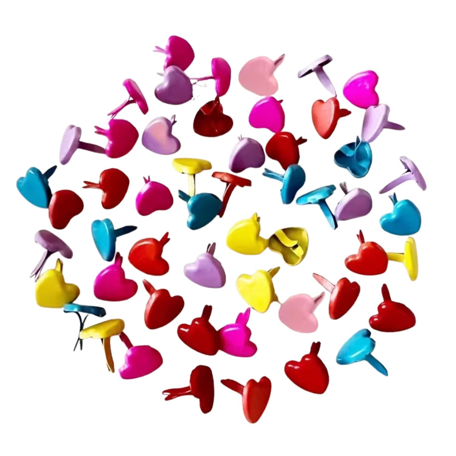 25 Brads De Corazones De Colores Adornos / Embellishments Hobbees