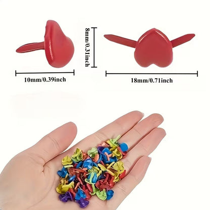 25 Brads De Corazones De Colores Adornos / Embellishments Hobbees