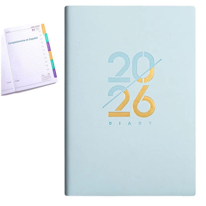 Agenda 2026 en Español Azul Pastel Agendas y Journals Hobbees