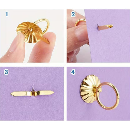 10 Jaladeras Mini Tipo Brads Color Plata 31mm Adornos / Embellishments Hobbees