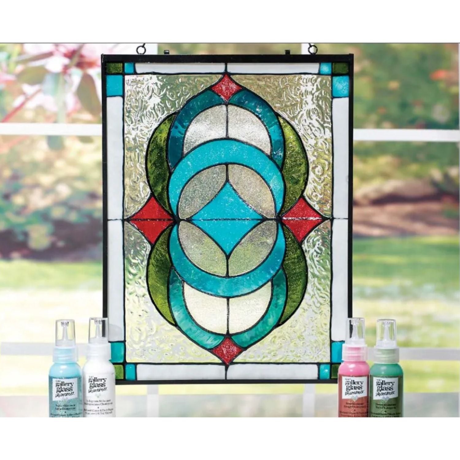Gallery Glass Shimmer Aqua / Pintura para Vidrio Aguamarina Brillante Vitral Folk Art