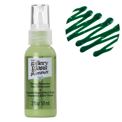 Gallery Glass Shimmer Green / Pintura para Vidrio Verde Brillante Vitral Folk Art