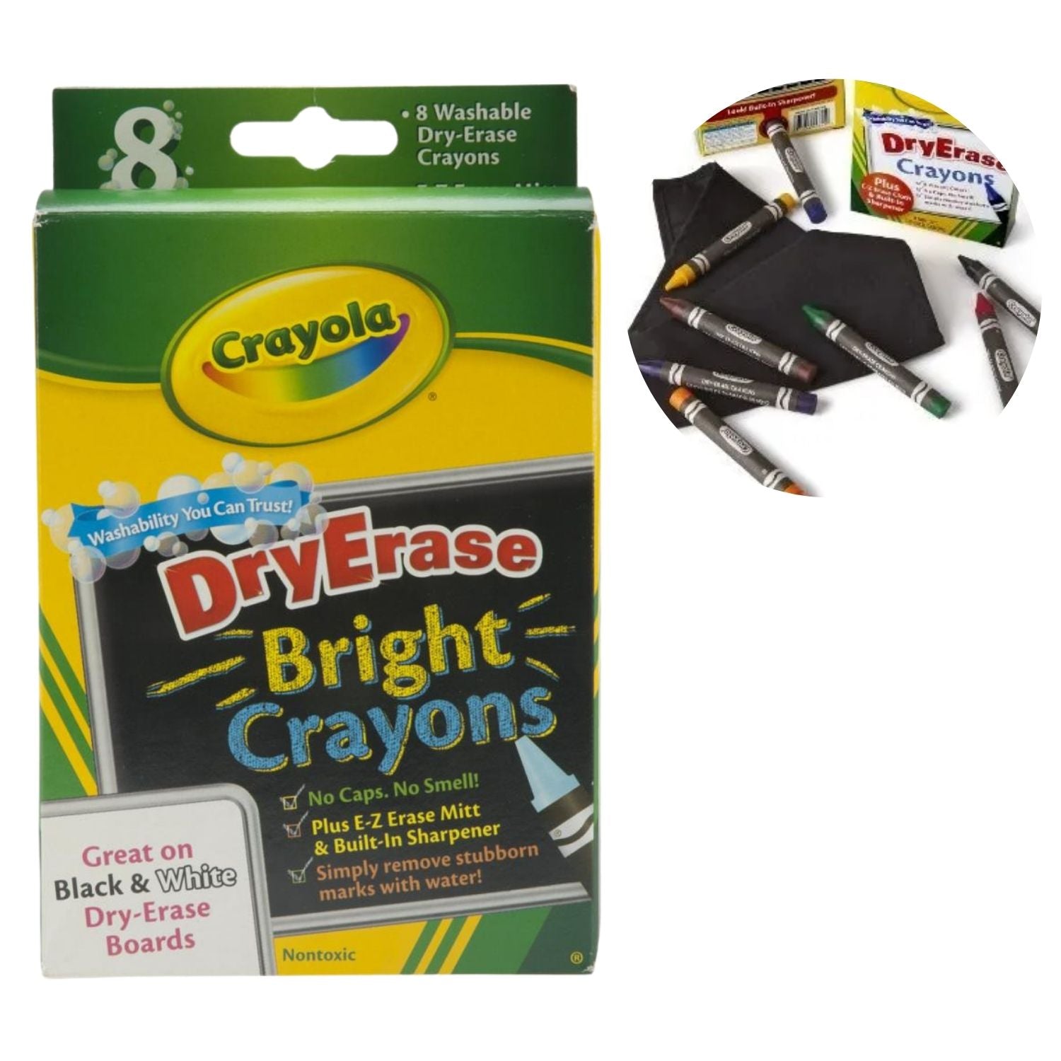 Washable Dry-Erase Crayons / 8 Crayones Borrables Brilantes Crayones Crayola
