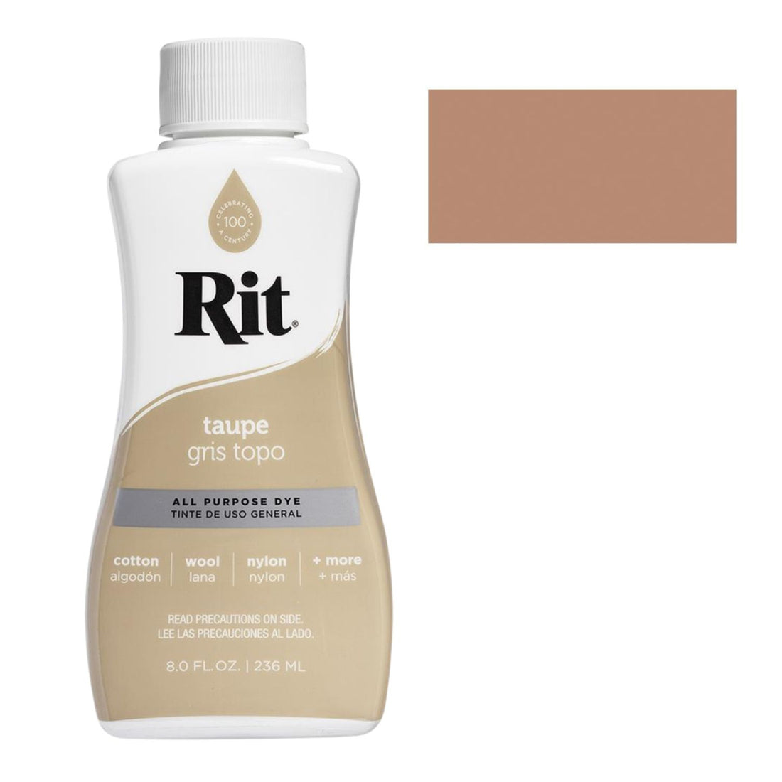 Rit Dye Liquid Taupe / Tinte Líquido para Teñir Gris Topo Pintura para Tela Rit