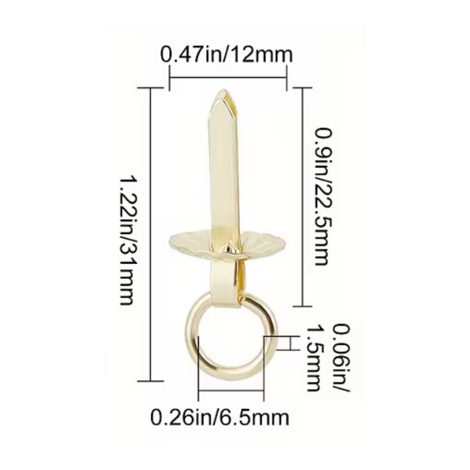 10 Jaladeras Mini Tipo Brads Color Plata 31mm Adornos / Embellishments Hobbees