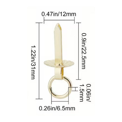 10 Jaladeras Mini Tipo Brads Color Plata 31mm Adornos / Embellishments Hobbees