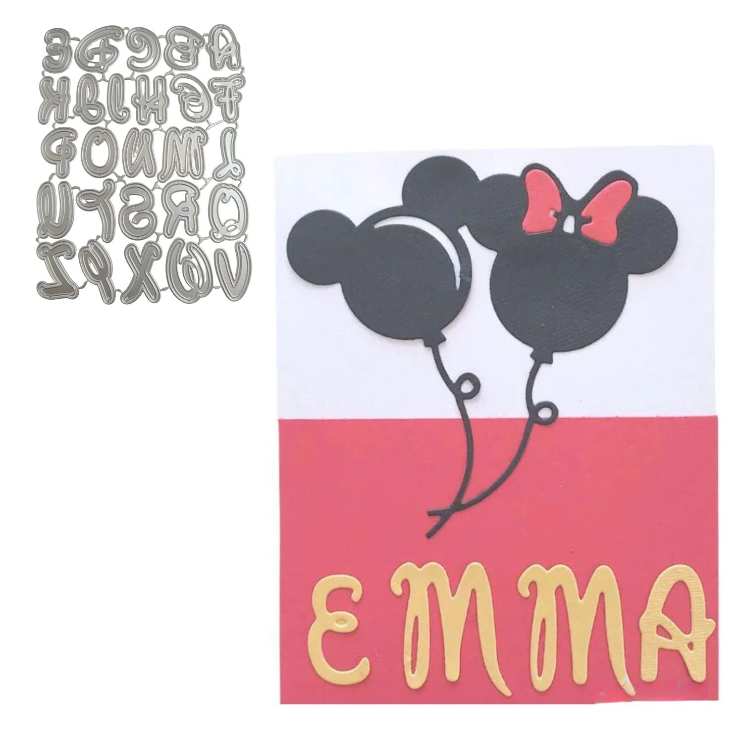 Suaje de Alfabeto Mayúsculas Estilo Disney con Sombra Dados de Corte / Suajes / Troqueles Hobbees