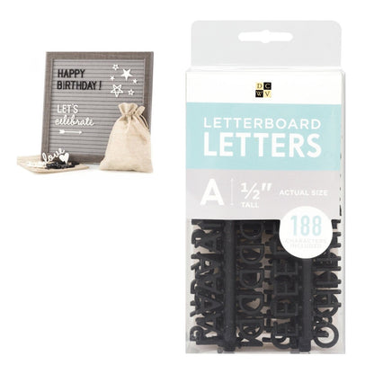 DC Letterboard 1/2&quot; Letters Black / Letras Negro Para Tablero Tableros DCWV