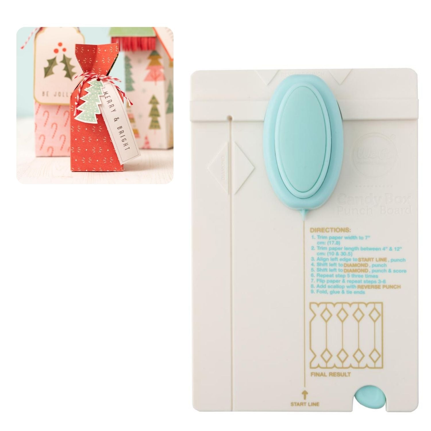 Candy Box Punch Board / Tabla para Crear Cajitas en Forma de Dulce Herramientas We R Memory Keepers