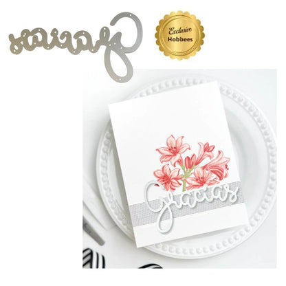 Suaje Palabra &quot;Gracias&quot; Dados de Corte / Suajes / Troqueles Hobbees