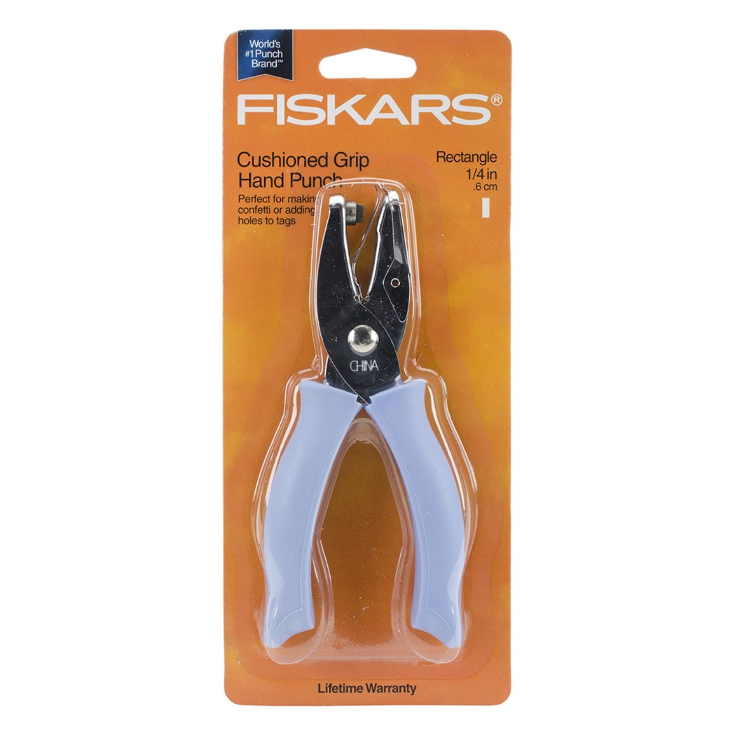 Cushioned Grip Hand Punch Rectangle 1/4&quot; / Perforadora de Hoyitos de Rectángulo 0.6 cm Perforadoras Fiskars