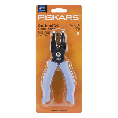 Cushioned Grip Hand Punch Rectangle 1/4&quot; / Perforadora de Hoyitos de Rectángulo 0.6 cm Perforadoras Fiskars