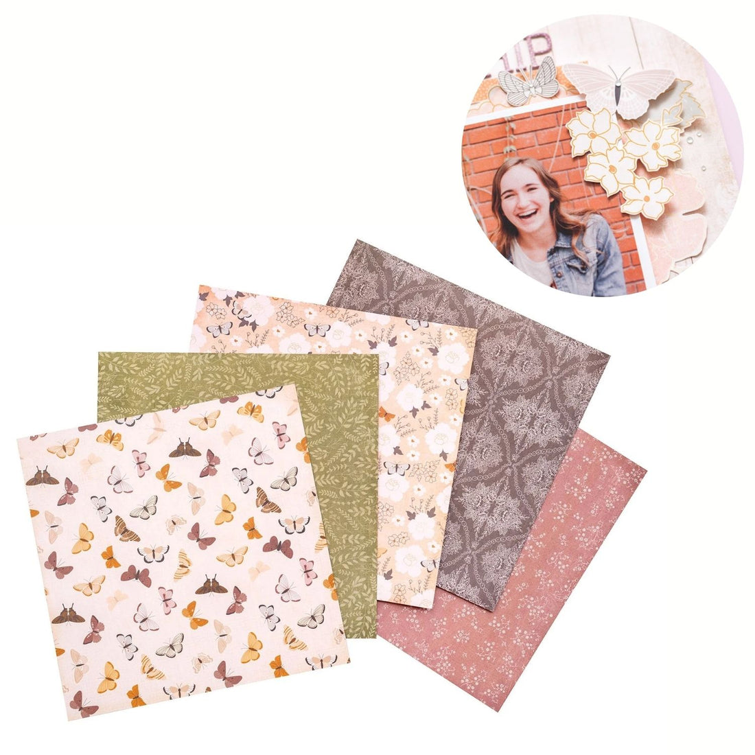 English Garden Cardstock Pack / Paquete Hojas Tonos Tierra Pastel Papel DCWV