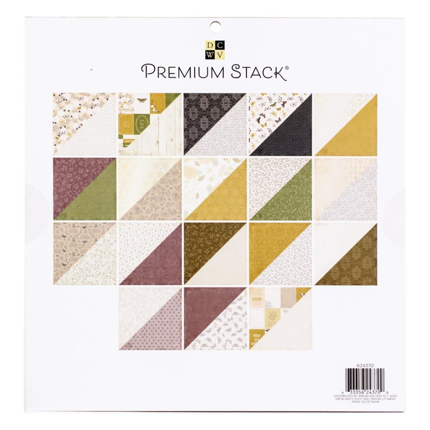 English Garden Cardstock Pack / Paquete Hojas Tonos Tierra Pastel Papel DCWV