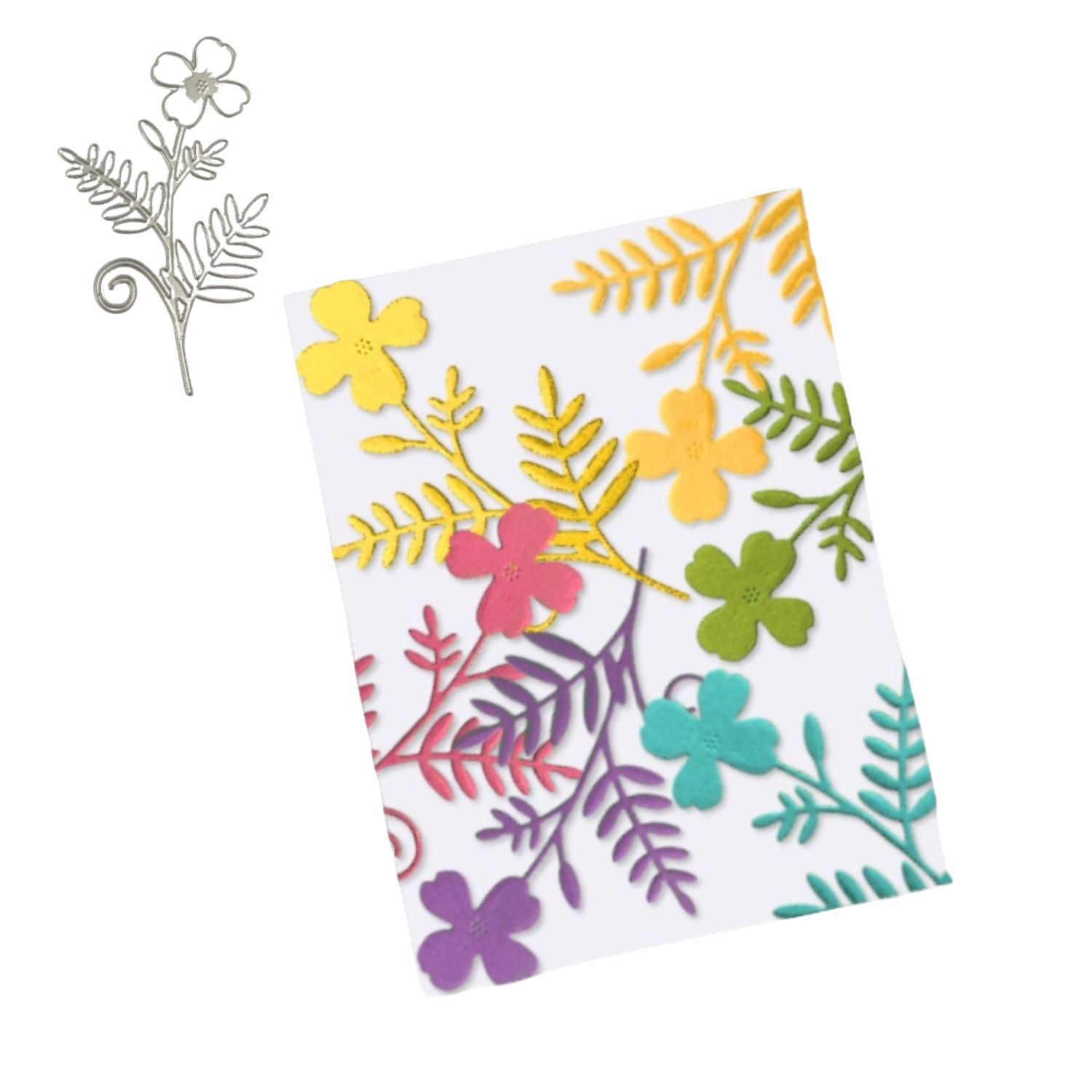 Suaje Flor con Follaje de 4 Pétalos Dados de Corte / Suajes / Troqueles Hobbees