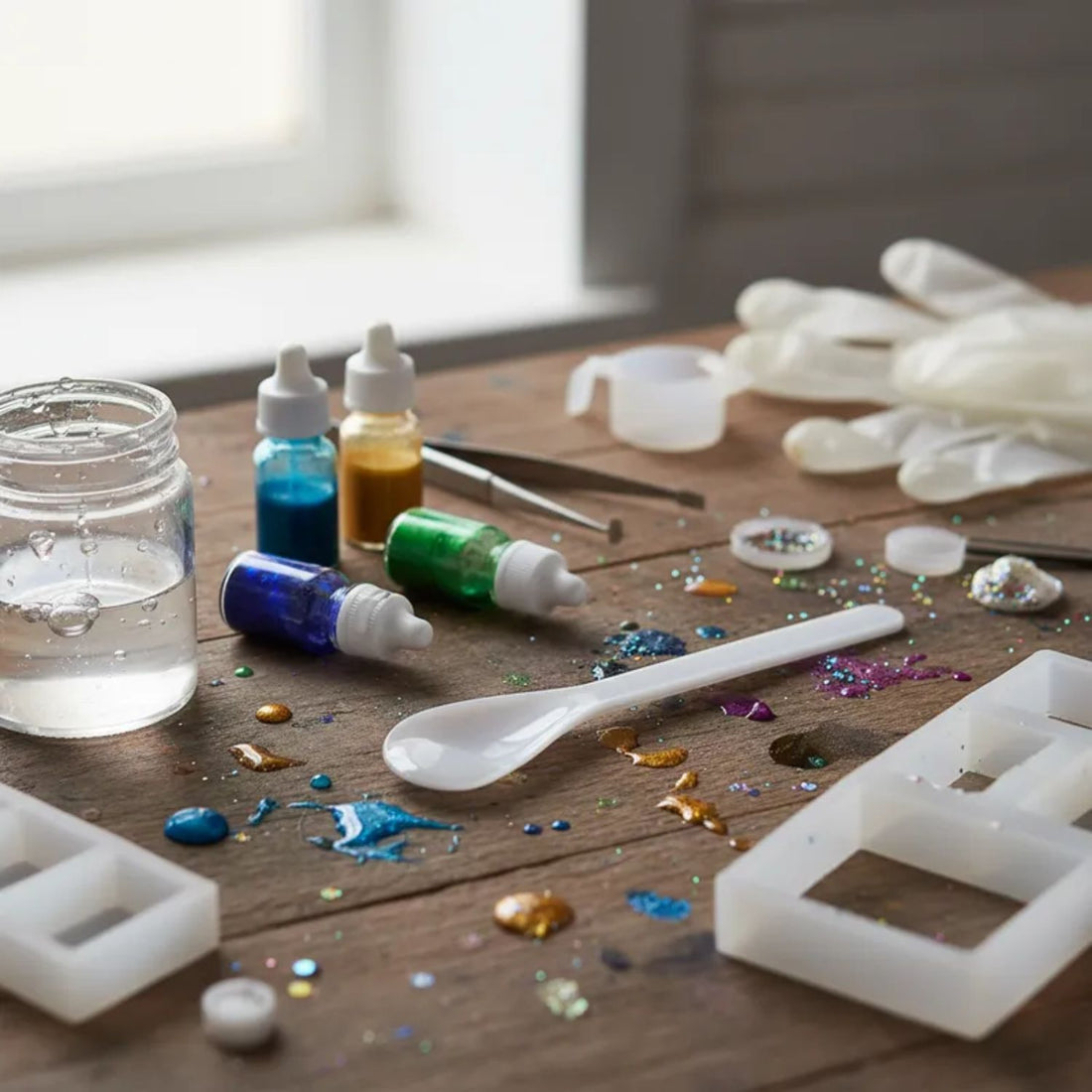 Cucharas Mezcladoras de Silicón para Resina Resina Epóxica y Accesorios Hobbees