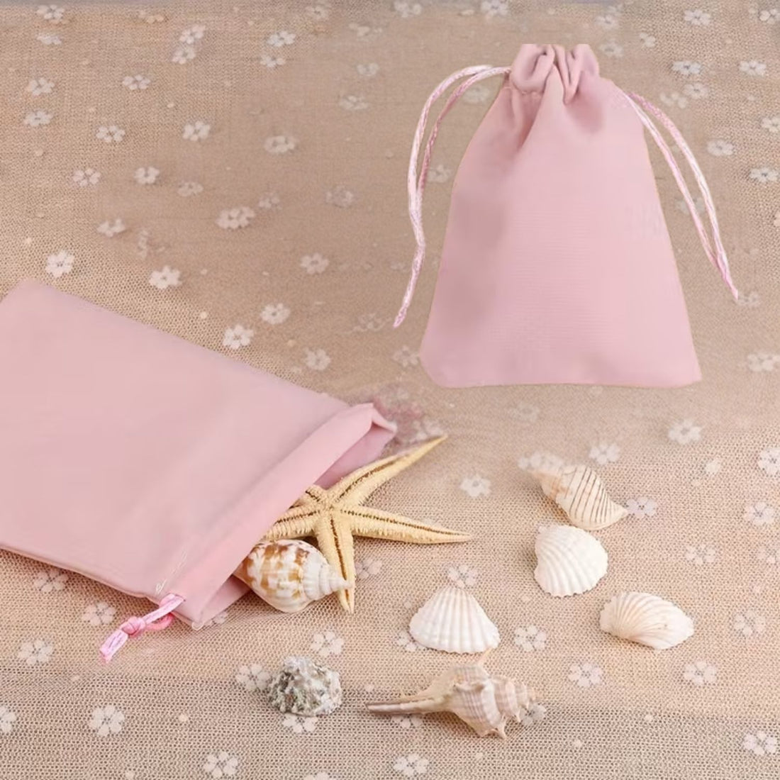 2 Bolsitas de Terciopelo Rosa Bolsas Hobbees