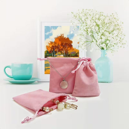 2 Bolsitas de Terciopelo Rosa Bolsas Hobbees