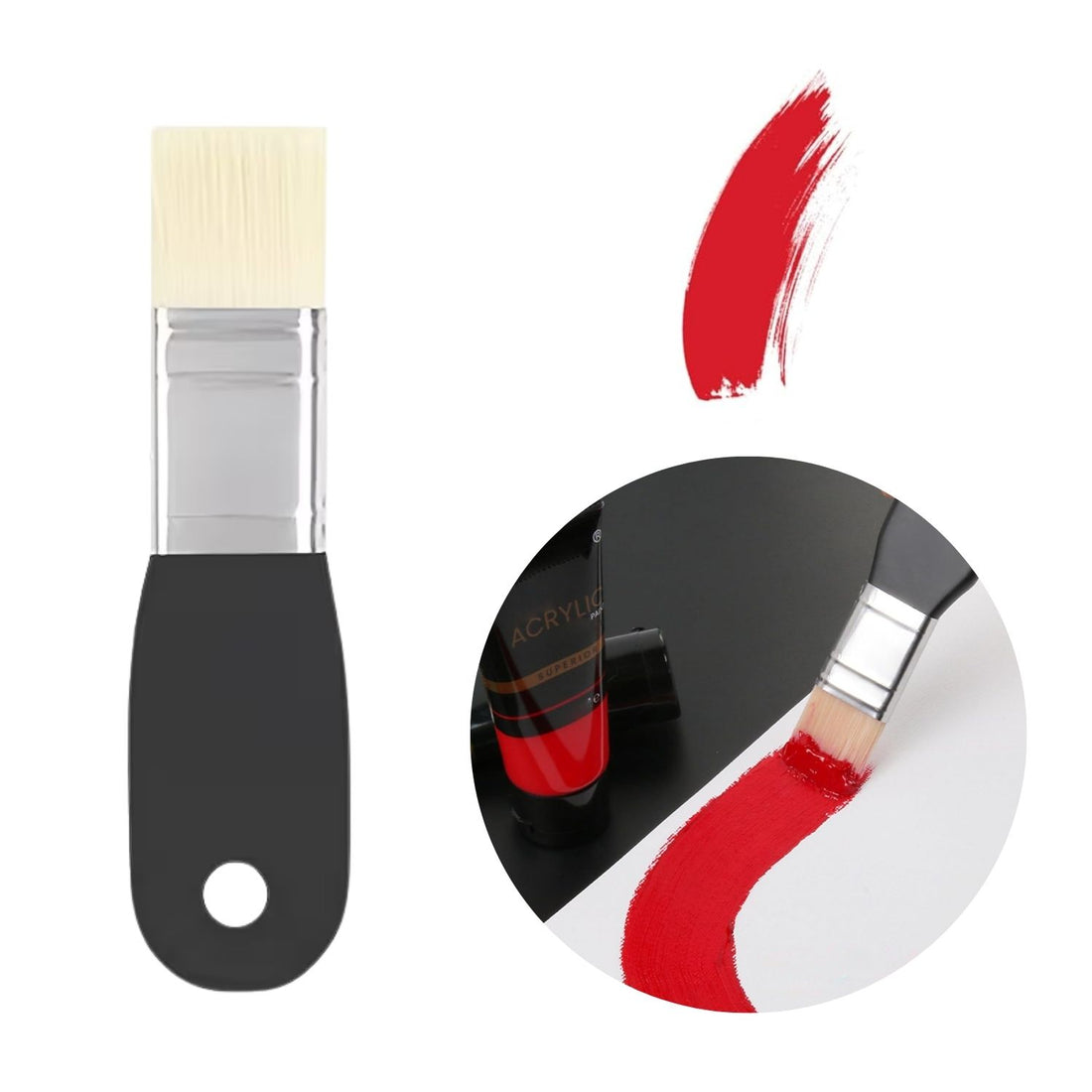 Brocha Plana para Aplicar Pintura y Medios 2.5cm Pinceles y Brochas Novelty