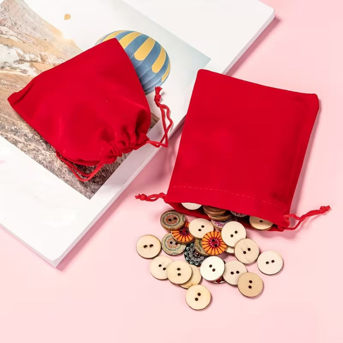 2 Bolsitas de Terciopelo Rojo Bolsas Hobbees