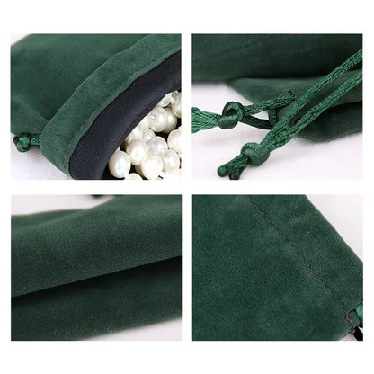 2 Bolsitas de Terciopelo Verde Bolsas Hobbees