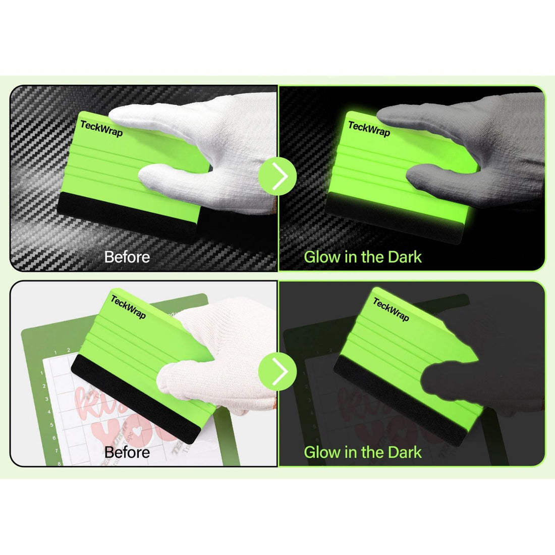 Glow in the Dark Squeegee / Espátula Para Vinil Que Brilla en la Obscuridad Herramientas Teckwrap