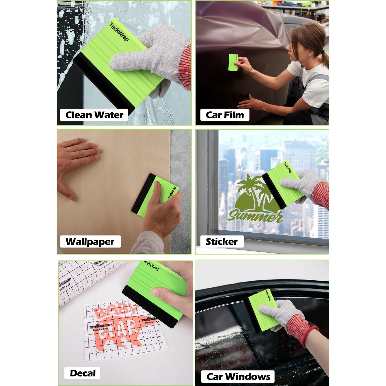 Glow in the Dark Squeegee / Espátula Para Vinil Que Brilla en la Obscuridad Herramientas Teckwrap