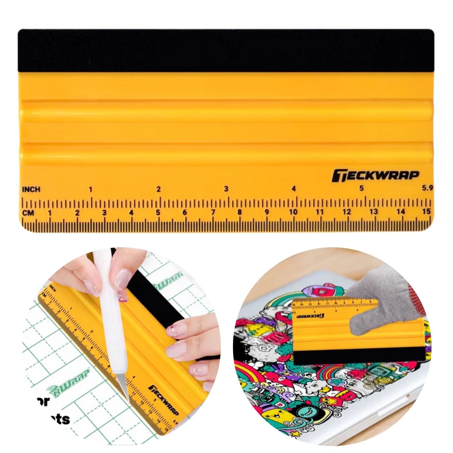 Squeegee / Espátula Con Regla Para Pegar Vinil Herramientas Teckwrap