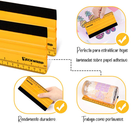 Squeegee / Espátula Con Regla Para Pegar Vinil Herramientas Teckwrap