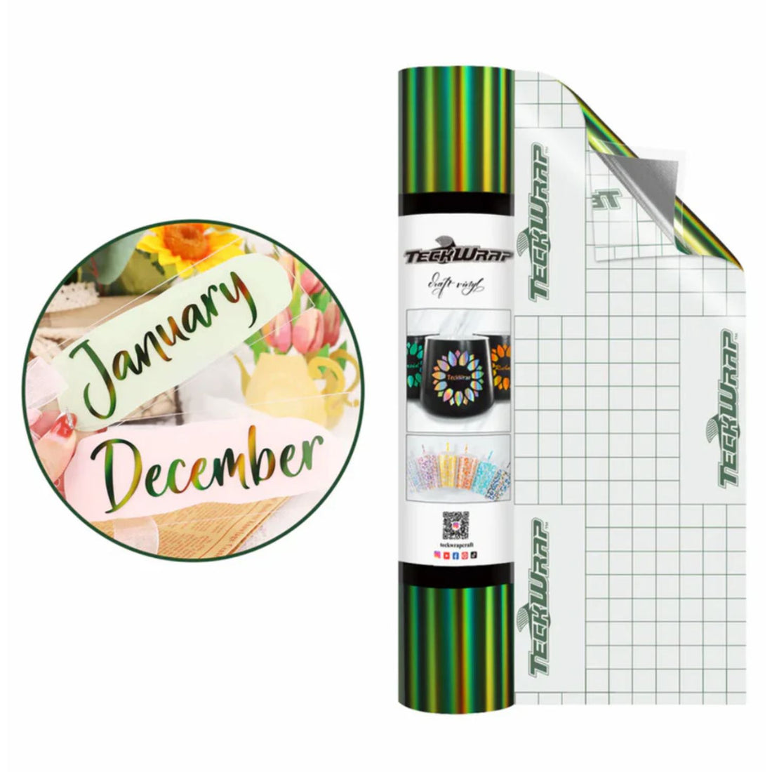 BF Holo Olive Vinyl / Vinil Sin Burbujas Oliva Holográfico Viniles Teckwrap