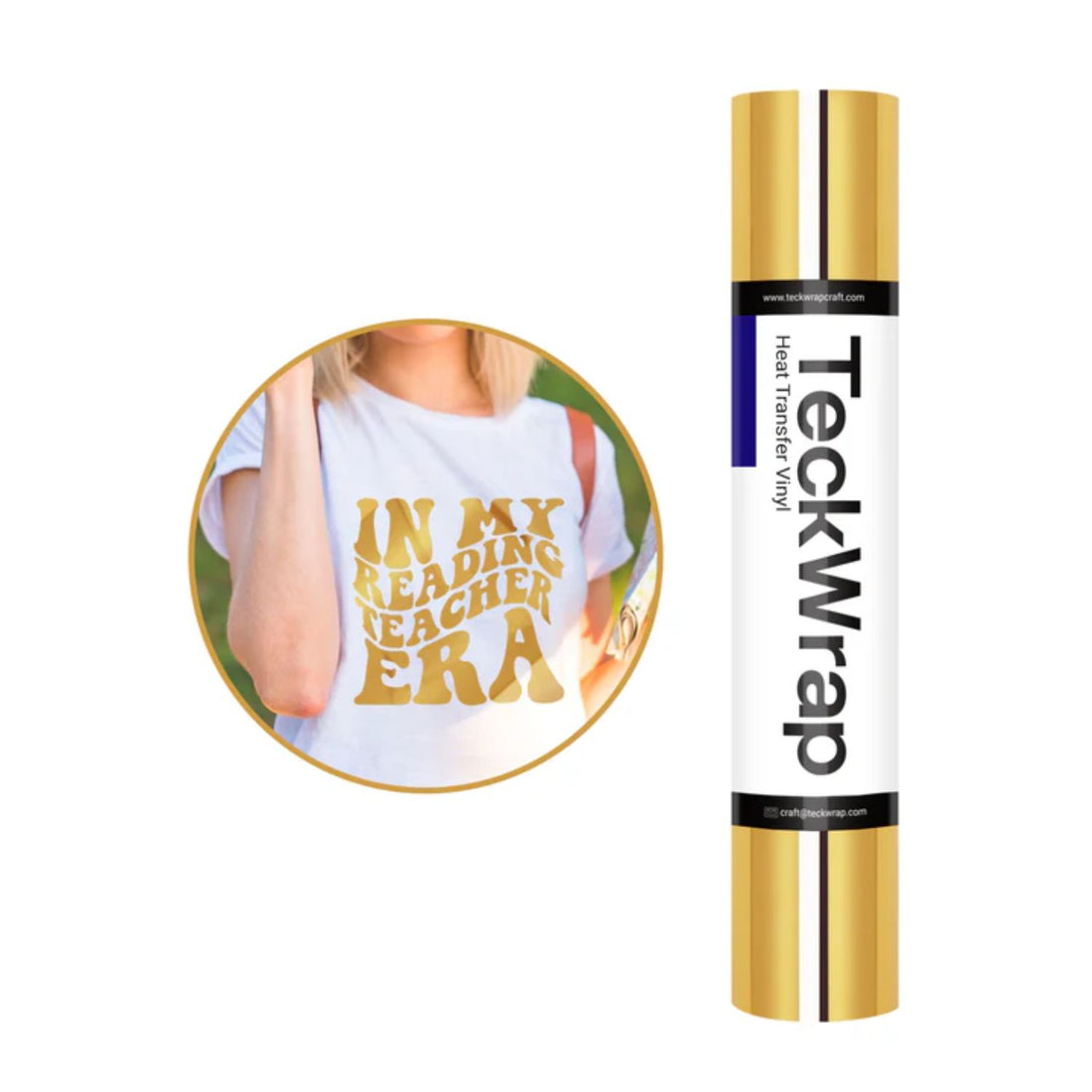 Metallic Chrome Heat Transfer Vinyl Gold / Vinil Metálico Termoadhesivo Dorado Viniles Teckwrap