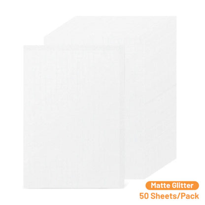 Laminate Sheets Matte Glitter / 50 Hojas Laminado Autoadhesivo Matte Glitter Acetato y Especializados Teckwrap
