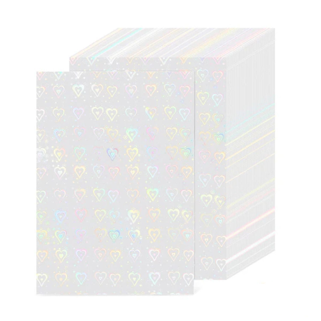 Laminate Sheets Heart Holographic / 10 Hojas Laminado Autoadhesivo Corazones Holo Acetato y Especializados Teckwrap
