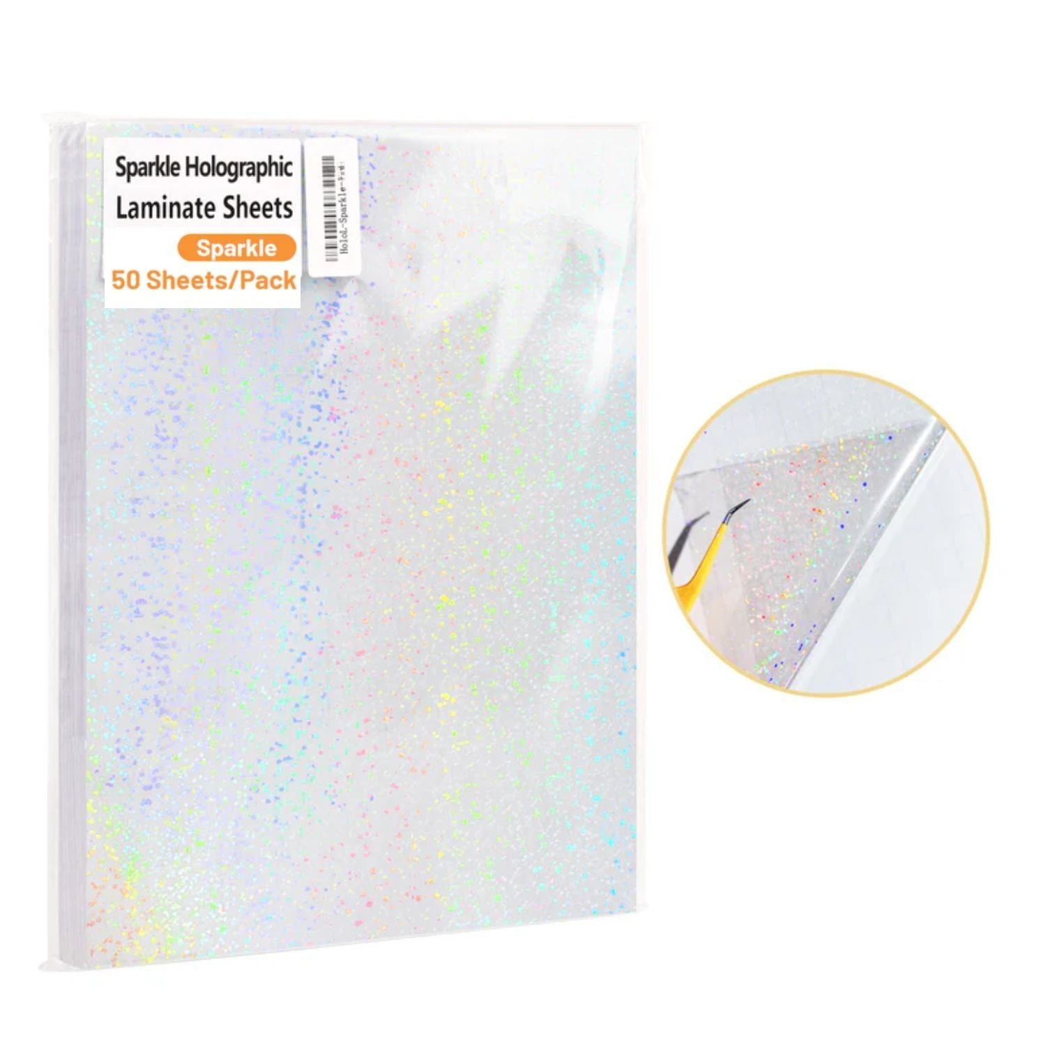 Laminate Sheets Sparkle Holographic / 50 Hojas Laminado Autoadhesivo Brillos Holo Acetato y Especializados Teckwrap
