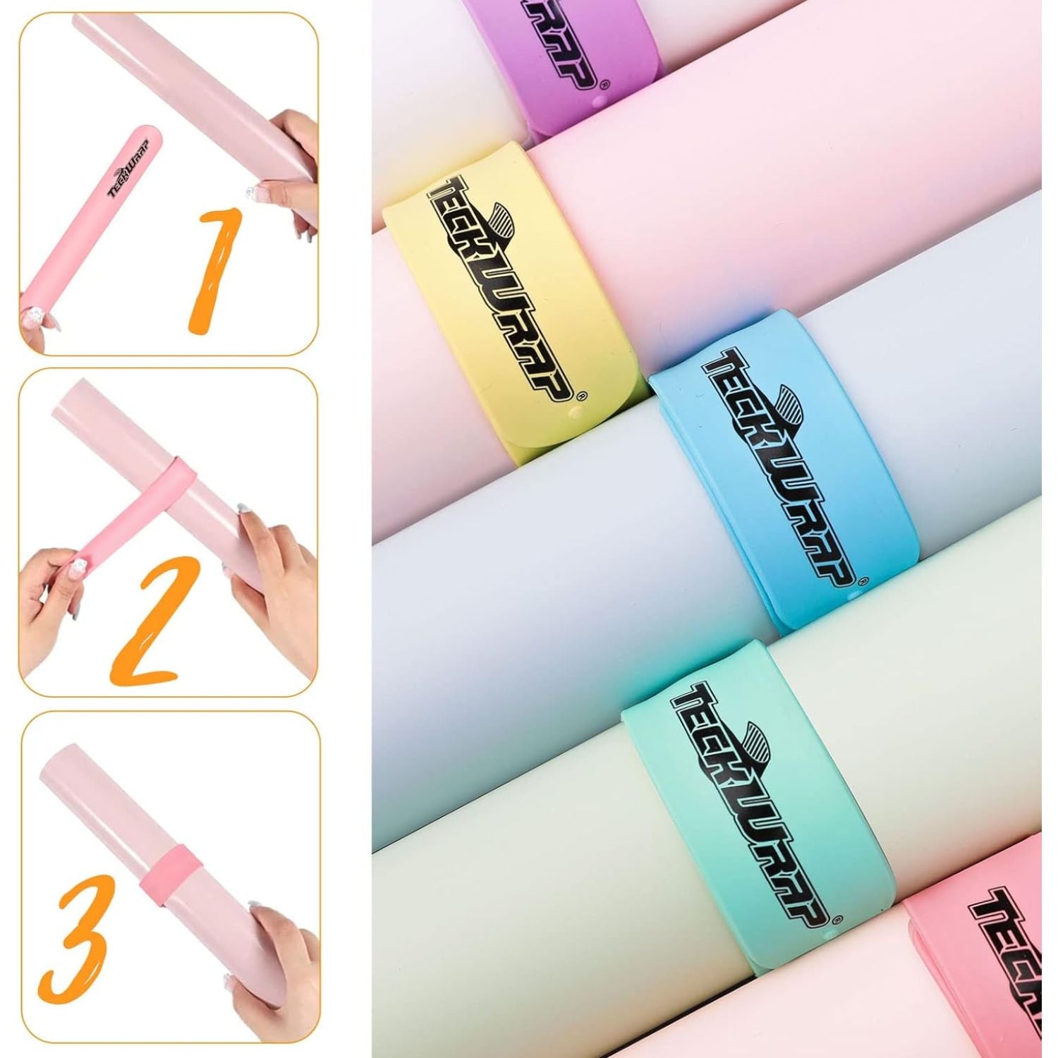 Silicone Slap Bracelets / Brazaletes Sujeta Rollos Almacenamiento y Organización Teckwrap