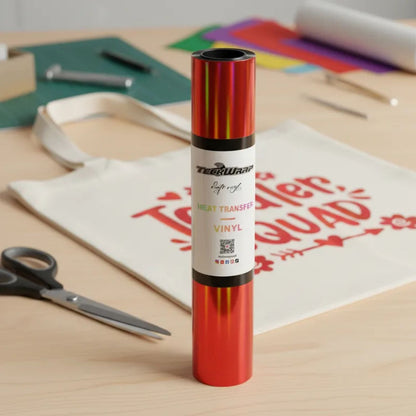 Soft Holo Flame Red HTV / Vinil Termoadhesivo Holográfico Flama Roja Viniles Teckwrap