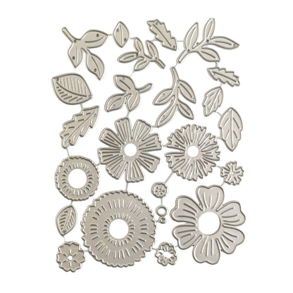 Set de Suajes o Troqueles de Flores y Hojas Dados de Corte / Suajes / Troqueles Hobbees