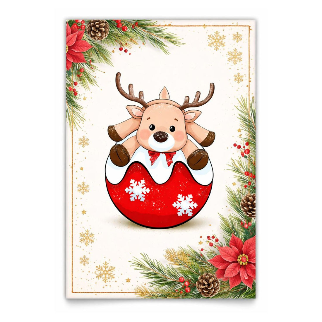 Suajes o Troqueles de Reno Sobre Esfera Navideña Dados de Corte / Suajes / Troqueles Hobbees