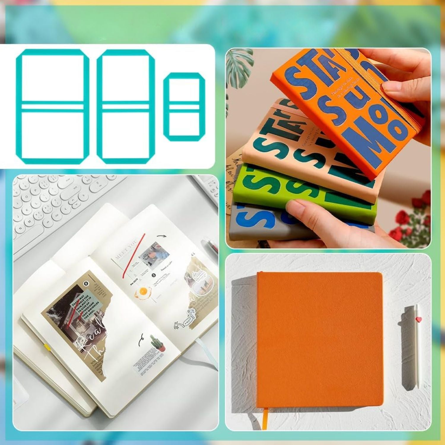3 Guías para Libretas Post It Azul Encuadernacion Hobbees