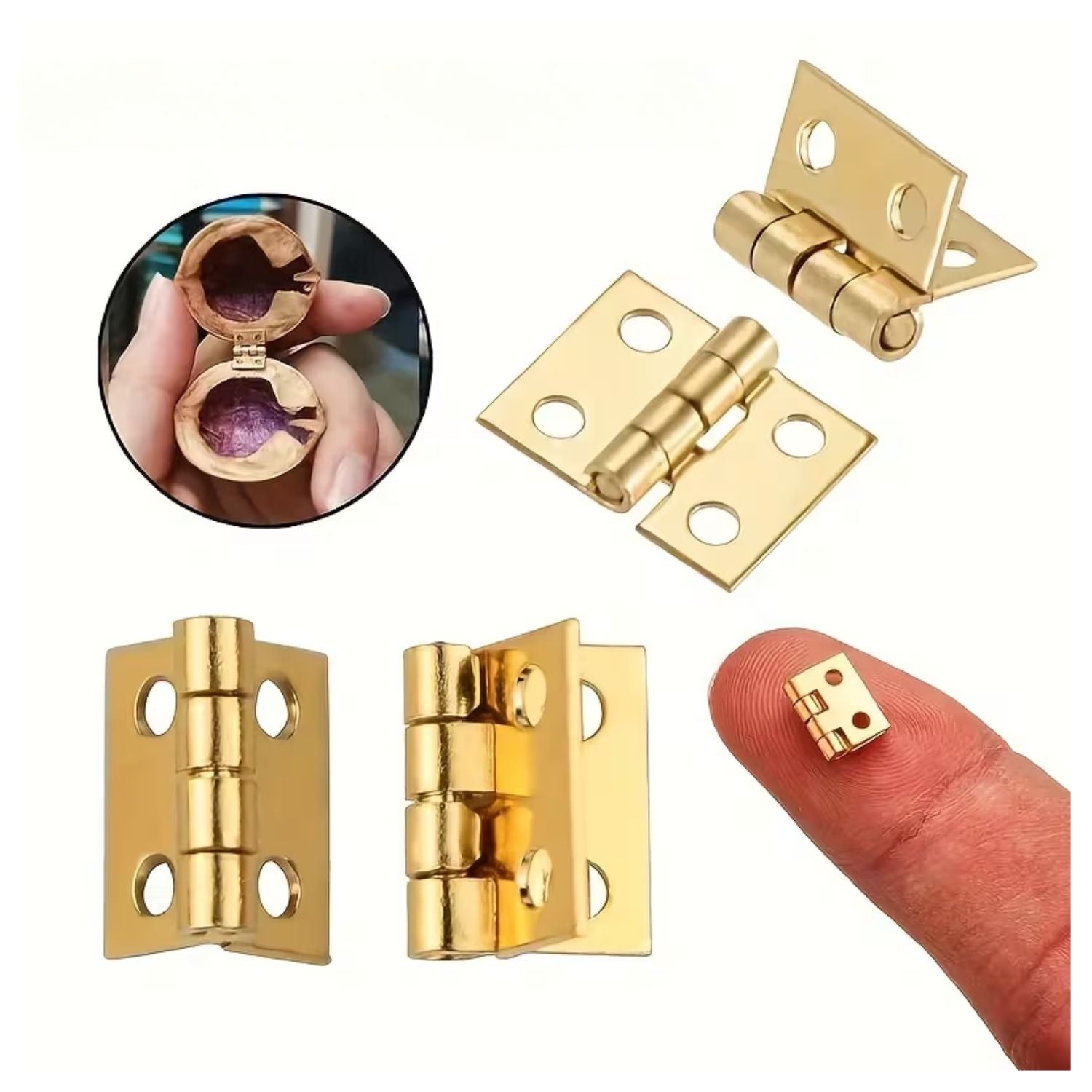 Mini Bisagras Metálicas Doradas Accesorios Hobbees