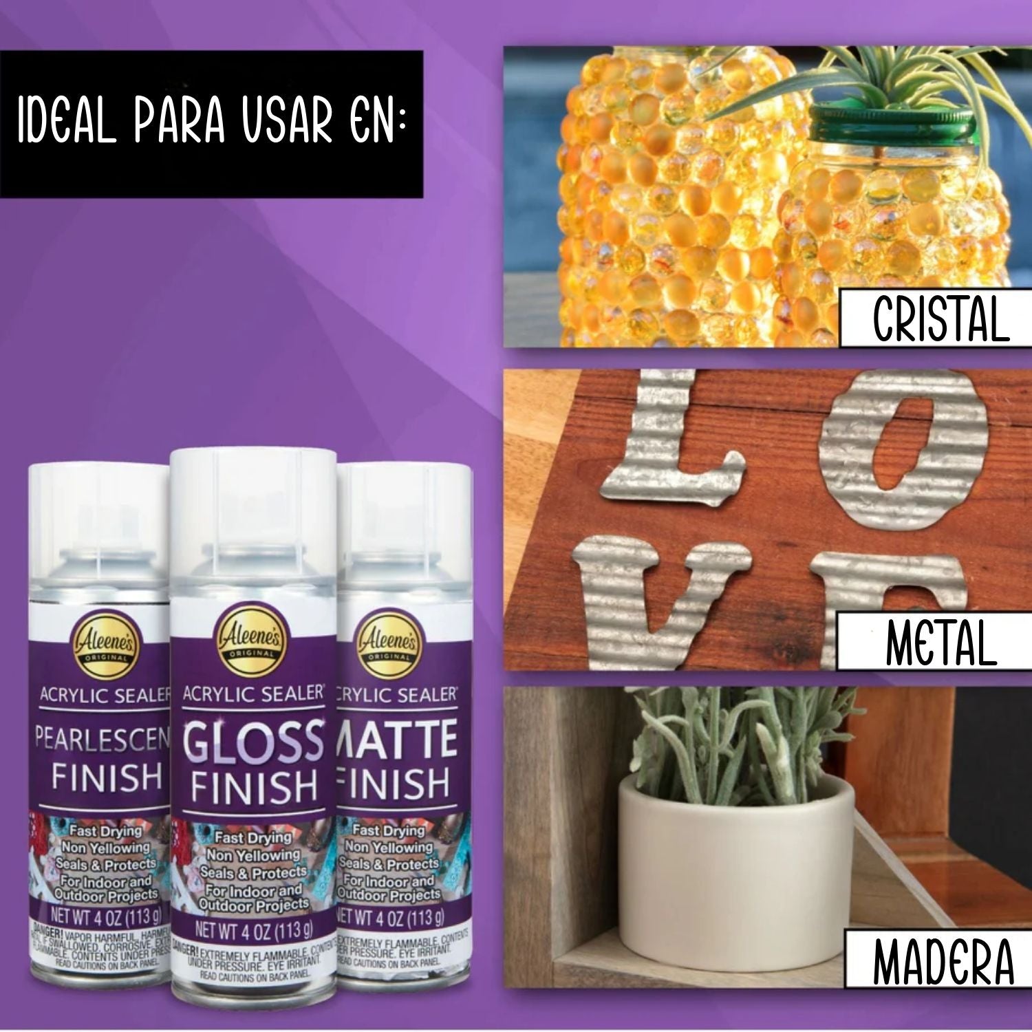 Spray Acrylic Sealer / 3 Selladores Acrílicos En Aerosol Adhesivos / Pegamentos Aleene&