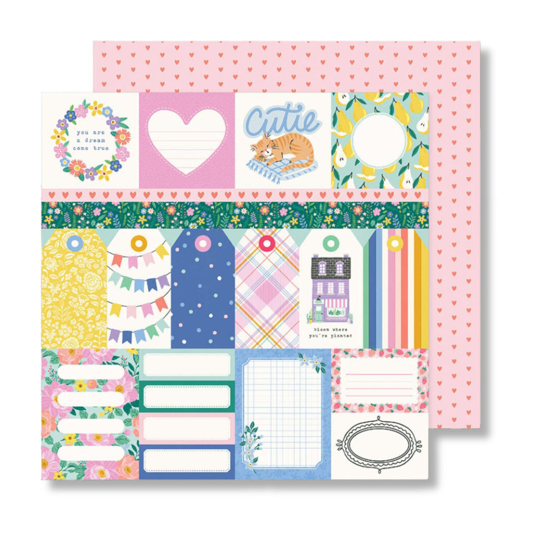 Poppy &amp; Pear Paper Sheet 12" / Hoja de Papel Cutie Papel, Hojas Sueltas American Crafts