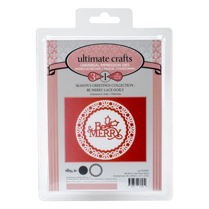 Be Merry Lace Doily Die / Suaje de Blonda Navideña Dados de Corte / Suajes / Troqueles Ultimate Crafts